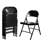 Lot de 4 chaises pliantes robustes tout acier - Hampden Furnishings