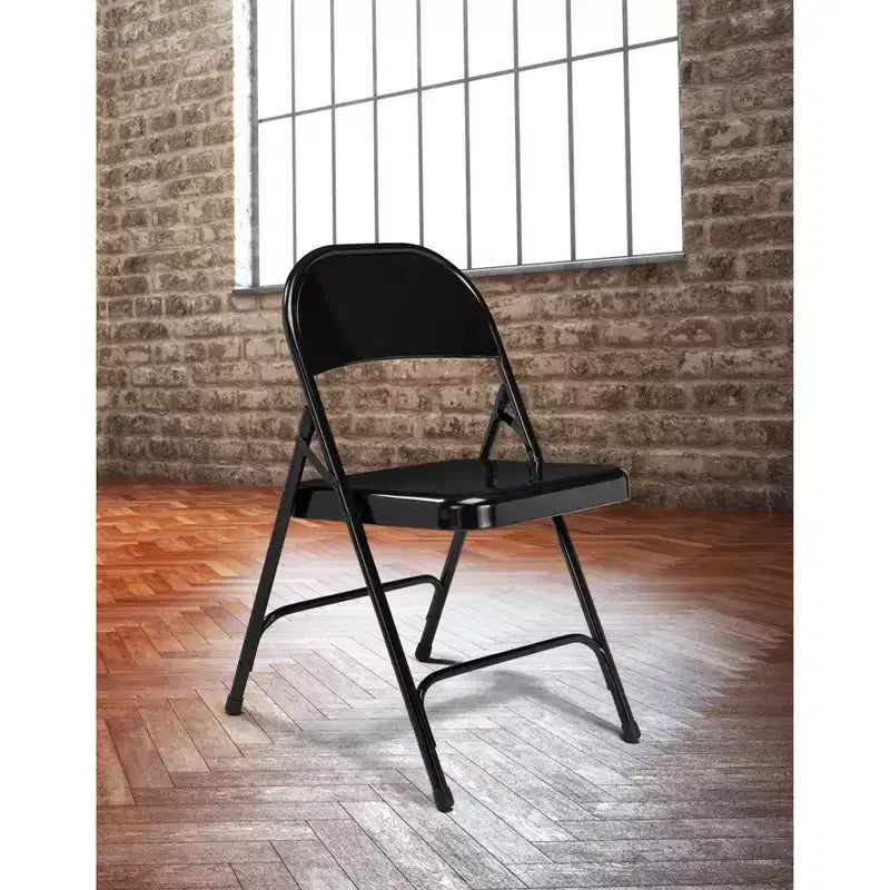 Lot de 4 chaises pliantes robustes tout acier - Hampden Furnishings