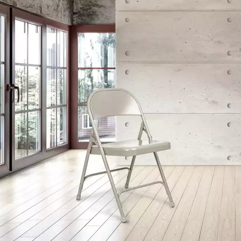 Lot de 4 chaises pliantes robustes tout acier - Hampden Furnishings