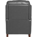 Fauteuil inclinable en cuir véritable gris Livorno Elm Lane, fauteuil moderne, inclinable manuel confortable avec repose-pieds capitonné pour chambre à coucher, salon, lecture