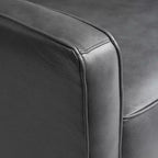 Fauteuil inclinable en cuir véritable gris Livorno Elm Lane, fauteuil moderne, inclinable manuel confortable avec repose-pieds capitonné pour chambre à coucher, salon, lecture