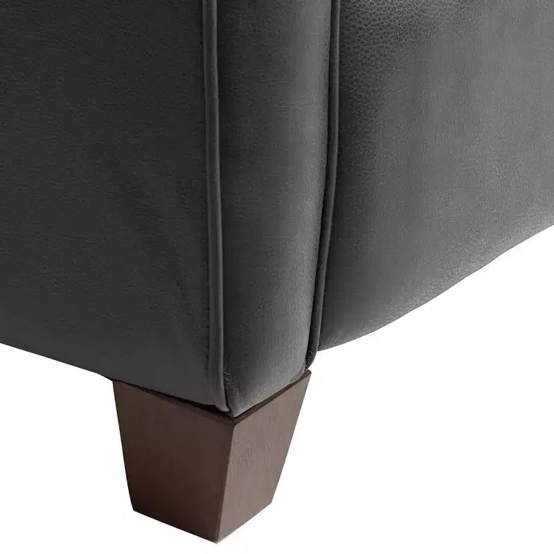 Fauteuil inclinable en cuir véritable gris Livorno Elm Lane, fauteuil moderne, inclinable manuel confortable avec repose-pieds capitonné pour chambre à coucher, salon, lecture