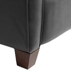 Fauteuil inclinable en cuir véritable gris Livorno Elm Lane, fauteuil moderne, inclinable manuel confortable avec repose-pieds capitonné pour chambre à coucher, salon, lecture