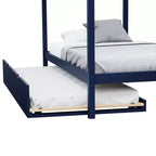 Cadre de lit maison en bois massif Max & Lily, taille double, avec lit gigogne de rangement et toit pour chambre d'enfant