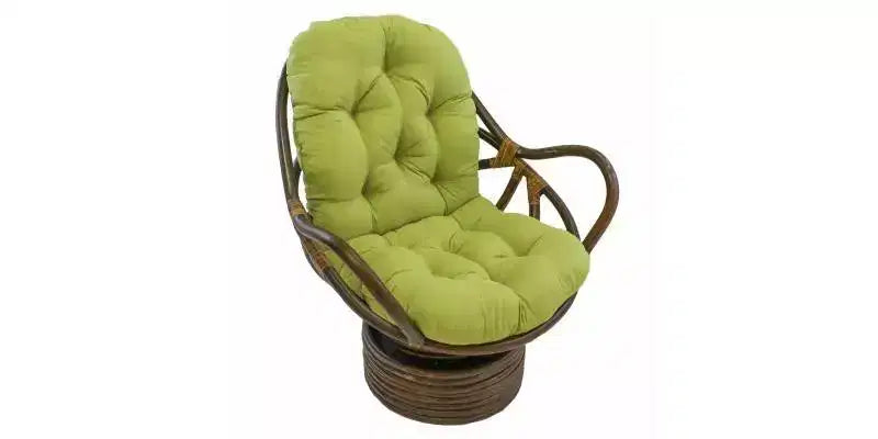 Fauteuil à bascule pivotant en rotin avec coussin en micro-suède - International Caravan