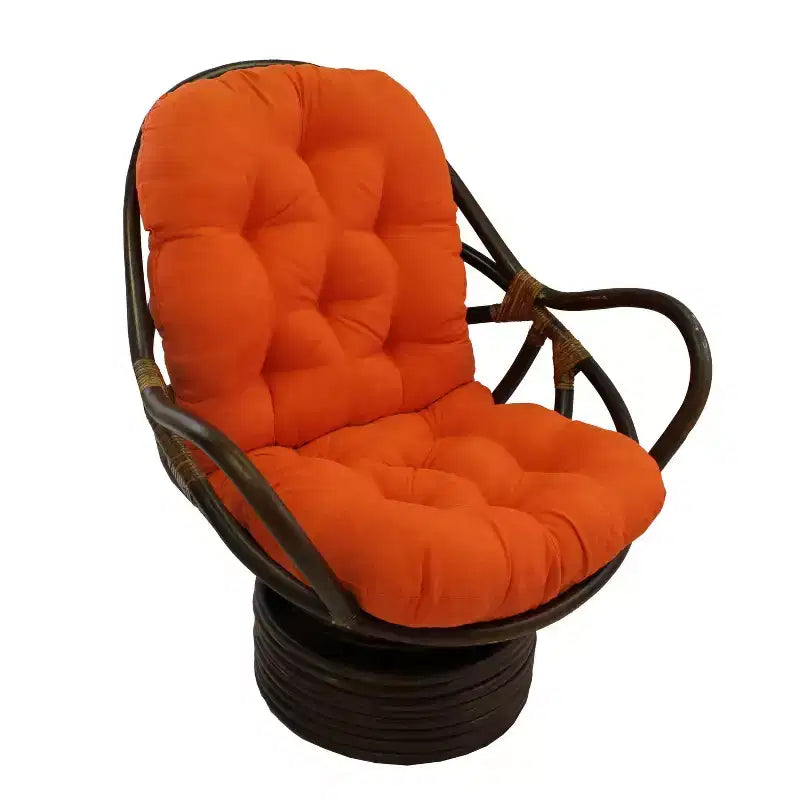 Fauteuil à bascule pivotant en rotin avec coussin en micro-suède - International Caravan