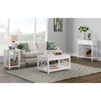 36 Table basse Middlebury, table d'appoint avec plateau et console – Alaterre Furniture