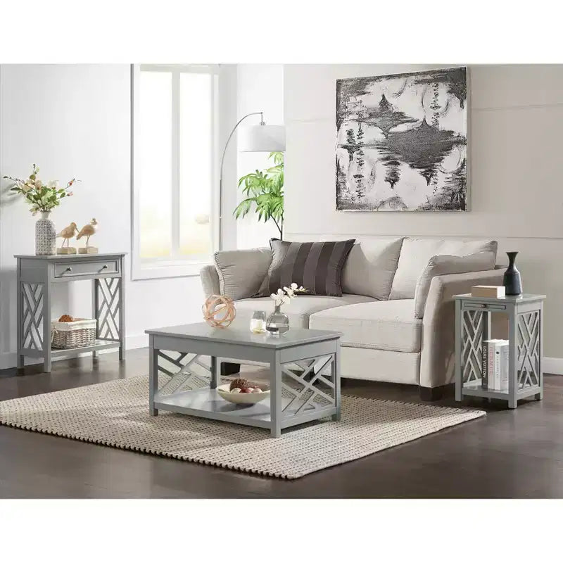 36 Table basse Middlebury, table d'appoint avec plateau et console – Alaterre Furniture