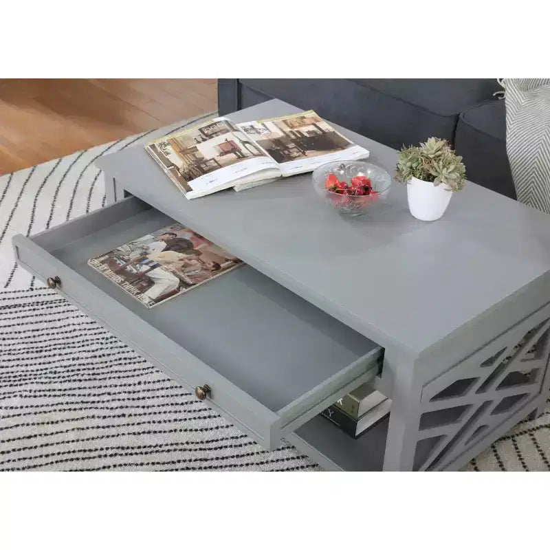 36 Table basse Middlebury, table d'appoint avec plateau et console – Alaterre Furniture