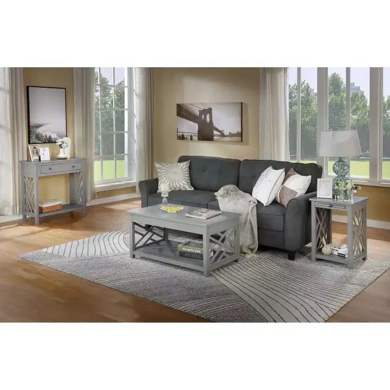36 Table basse Middlebury, table d'appoint avec plateau et console – Alaterre Furniture