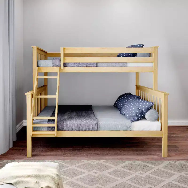 Max & Lily Lit superposé double sur toute la taille, Lits superposés en bois massif avec échelle pour enfants