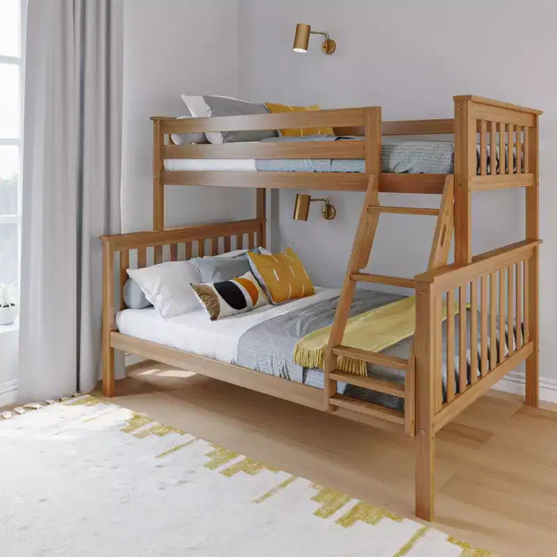 Max & Lily Lit superposé double sur toute la taille, Lits superposés en bois massif avec échelle pour enfants