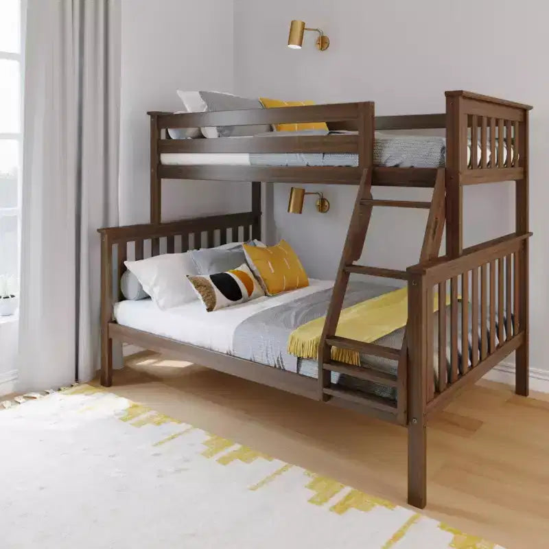 Max & Lily Lit superposé double sur toute la taille, Lits superposés en bois massif avec échelle pour enfants