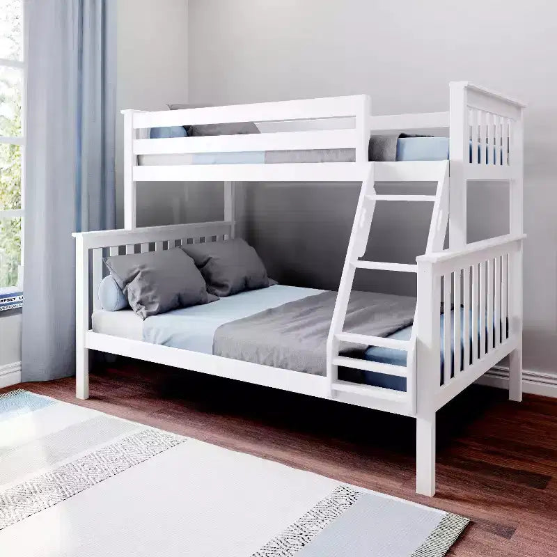 Max & Lily Lit superposé double sur toute la taille, Lits superposés en bois massif avec échelle pour enfants