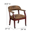 Chaise de conférence Flash Furniture avec clous décoratifs et roulettes