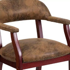 Chaise de conférence Flash Furniture avec clous décoratifs et roulettes