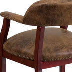 Chaise de conférence Flash Furniture avec clous décoratifs et roulettes