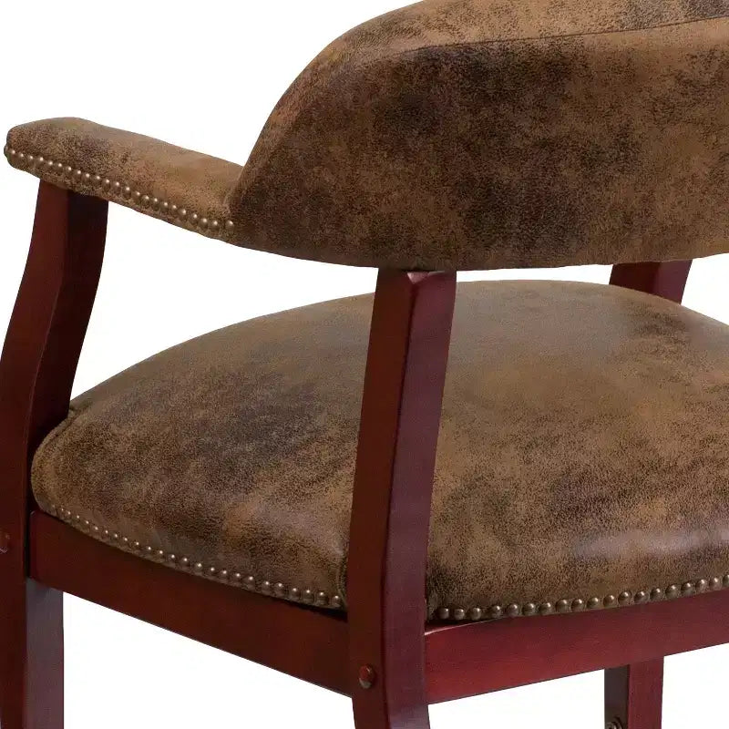 Chaise de conférence Flash Furniture avec clous décoratifs et roulettes