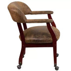 Chaise de conférence Flash Furniture avec clous décoratifs et roulettes