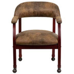 Chaise de conférence Flash Furniture avec clous décoratifs et roulettes