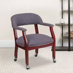 Chaise de conférence Flash Furniture avec clous décoratifs et roulettes