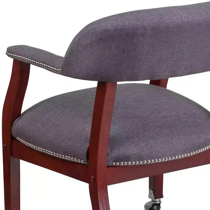 Chaise de conférence Flash Furniture avec clous décoratifs et roulettes