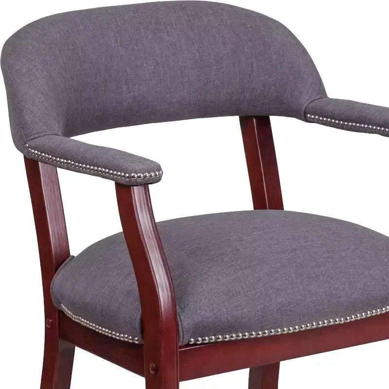 Chaise de conférence Flash Furniture avec clous décoratifs et roulettes