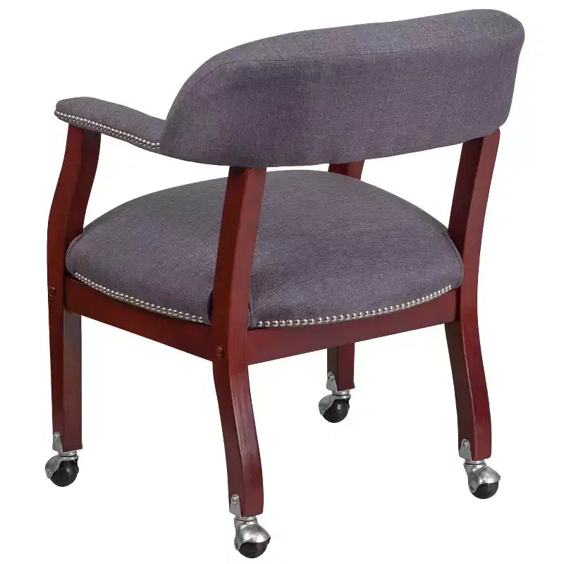 Chaise de conférence Flash Furniture avec clous décoratifs et roulettes