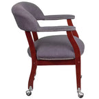 Chaise de conférence Flash Furniture avec clous décoratifs et roulettes
