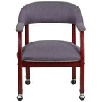 Chaise de conférence Flash Furniture avec clous décoratifs et roulettes