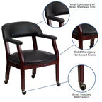 Chaise de conférence Flash Furniture avec clous décoratifs et roulettes