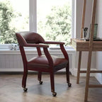 Chaise de conférence Flash Furniture avec clous décoratifs et roulettes