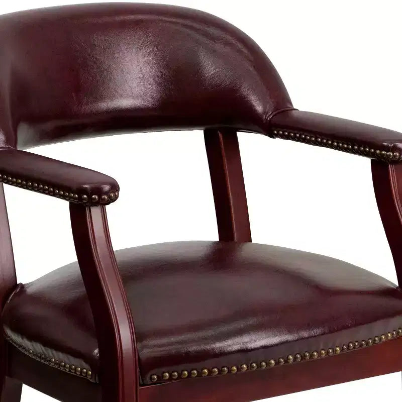 Chaise de conférence Flash Furniture avec clous décoratifs et roulettes