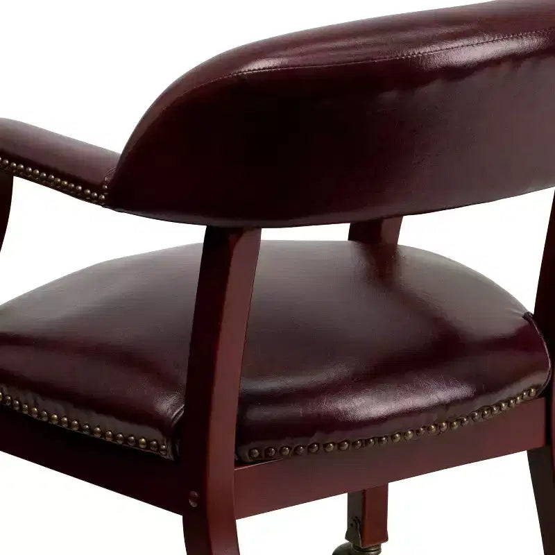 Chaise de conférence Flash Furniture avec clous décoratifs et roulettes