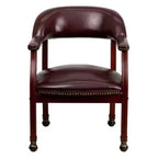 Chaise de conférence Flash Furniture avec clous décoratifs et roulettes