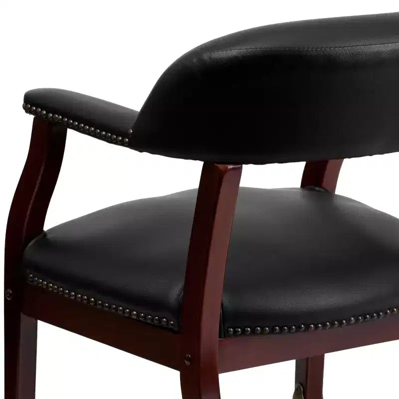 Chaise de conférence Flash Furniture avec clous décoratifs et roulettes