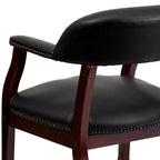 Chaise de conférence Flash Furniture avec clous décoratifs et roulettes