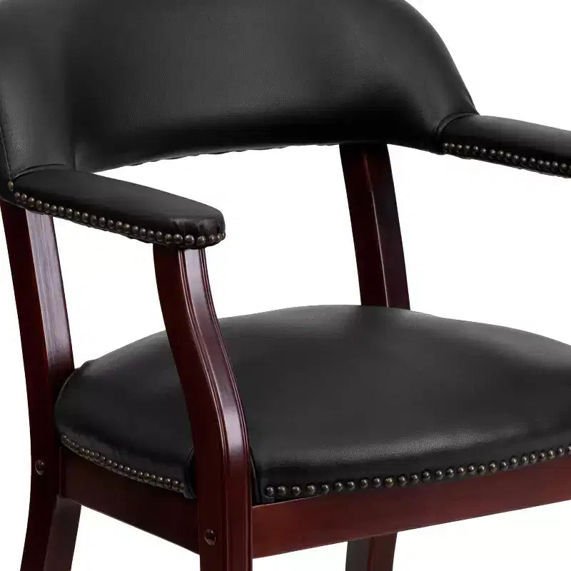 Chaise de conférence Flash Furniture avec clous décoratifs et roulettes
