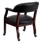 Chaise de conférence Flash Furniture avec clous décoratifs et roulettes