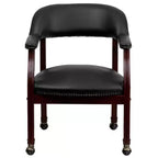 Chaise de conférence Flash Furniture avec clous décoratifs et roulettes