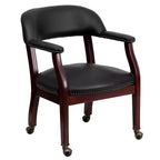 Chaise de conférence Flash Furniture avec clous décoratifs et roulettes