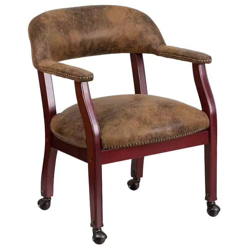 Flash Furniture Conference Chair with Accent Nail Trim and Casters