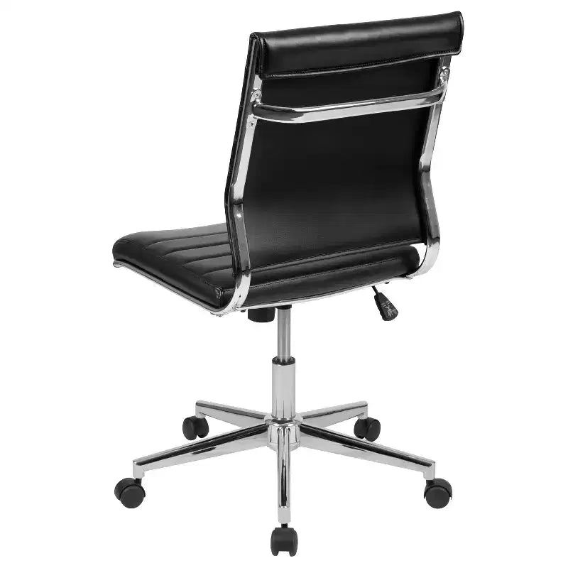 Chaise de bureau pivotante de direction contemporaine en similicuir avec dossier mi-haut sans accoudoirs Flash Furniture