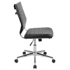 Chaise de bureau pivotante de direction contemporaine en similicuir avec dossier mi-haut sans accoudoirs Flash Furniture
