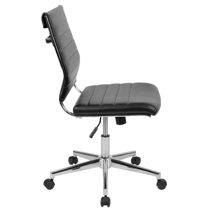 Chaise de bureau pivotante de direction contemporaine en similicuir avec dossier mi-haut sans accoudoirs Flash Furniture