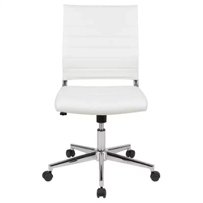 Chaise de bureau pivotante de direction contemporaine en similicuir avec dossier mi-haut sans accoudoirs Flash Furniture