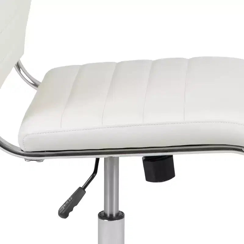 Chaise de bureau pivotante de direction contemporaine en similicuir avec dossier mi-haut sans accoudoirs Flash Furniture