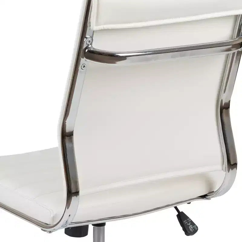 Chaise de bureau pivotante de direction contemporaine en similicuir avec dossier mi-haut sans accoudoirs Flash Furniture