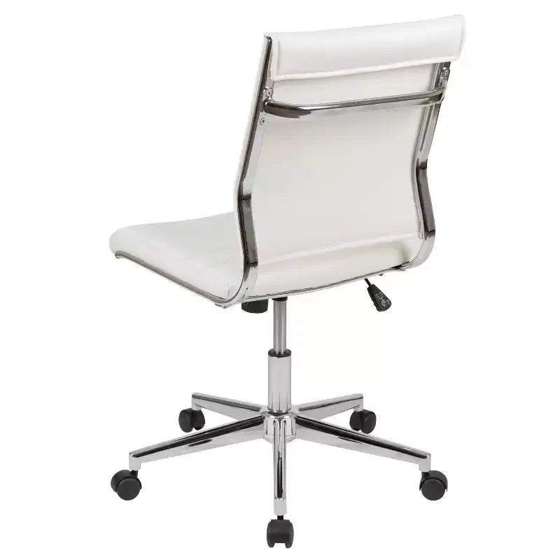 Chaise de bureau pivotante de direction contemporaine en similicuir avec dossier mi-haut sans accoudoirs Flash Furniture