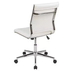 Chaise de bureau pivotante de direction contemporaine en similicuir avec dossier mi-haut sans accoudoirs Flash Furniture
